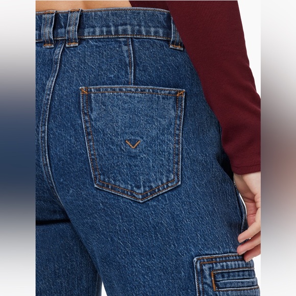 HUDSON Women’s High Rise Cargo Wide Leg Denim Jeans Blue 27 NWT - Picture 11 of 16